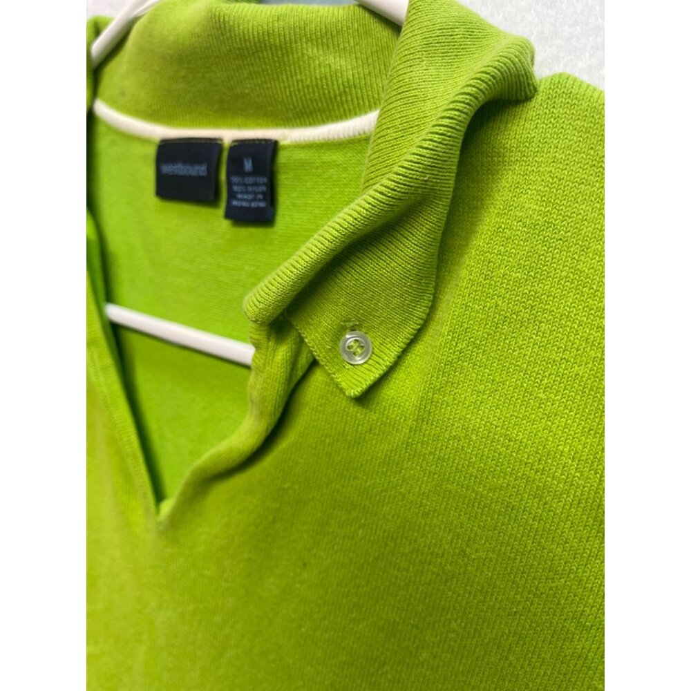 Westbound Open V Neck Quarter Sleeve Polo Style Top Shirt Women's Medium - Picture 9 of 9